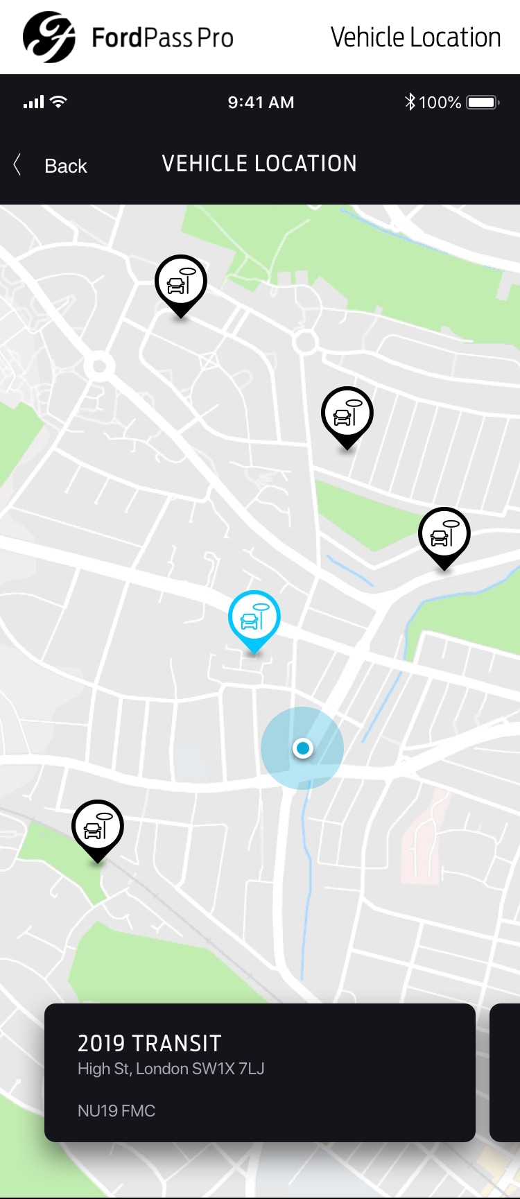 FordPass Pro - Vehicle Location (with Footer)